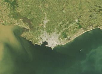 Satellite Image, Photo of Montevideo, Uruguay