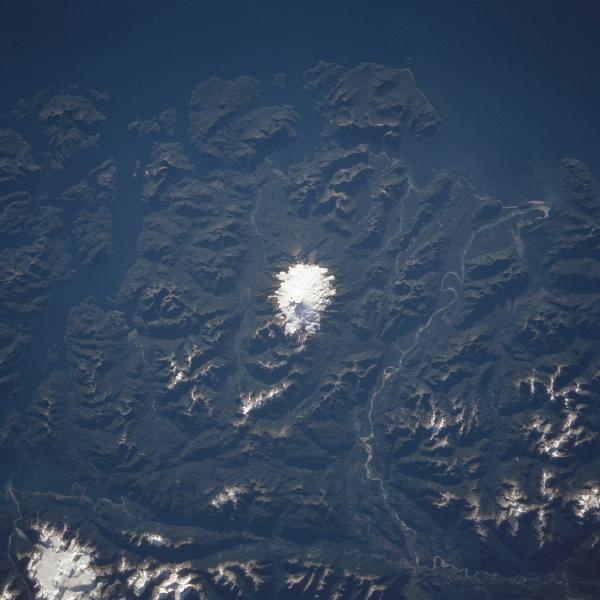 Satellite Image, Photo of Mount Melimoyu, Chile
