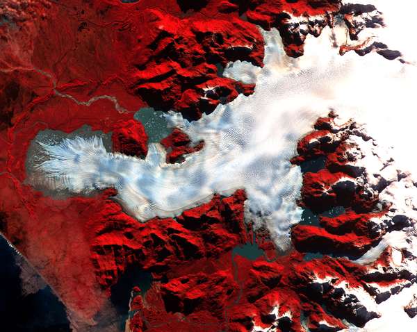 Satellite Image, Photo of North Patagonia Ice Sheet, Chile