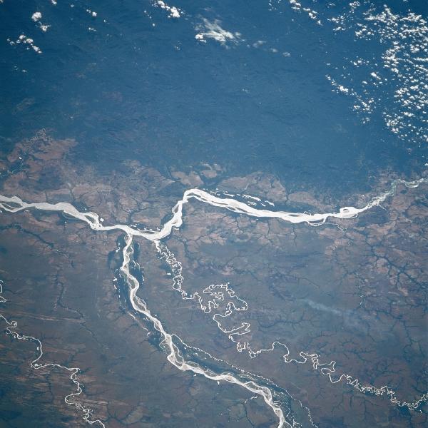 Satellite Image, Photo of Orinoco, Meta Rivers, Colombia and Venezuela