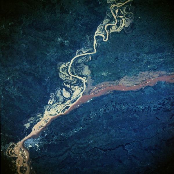 Satellite Image, Photo of Paraná and Paraguay Rivers, Argentina and Paraguay
