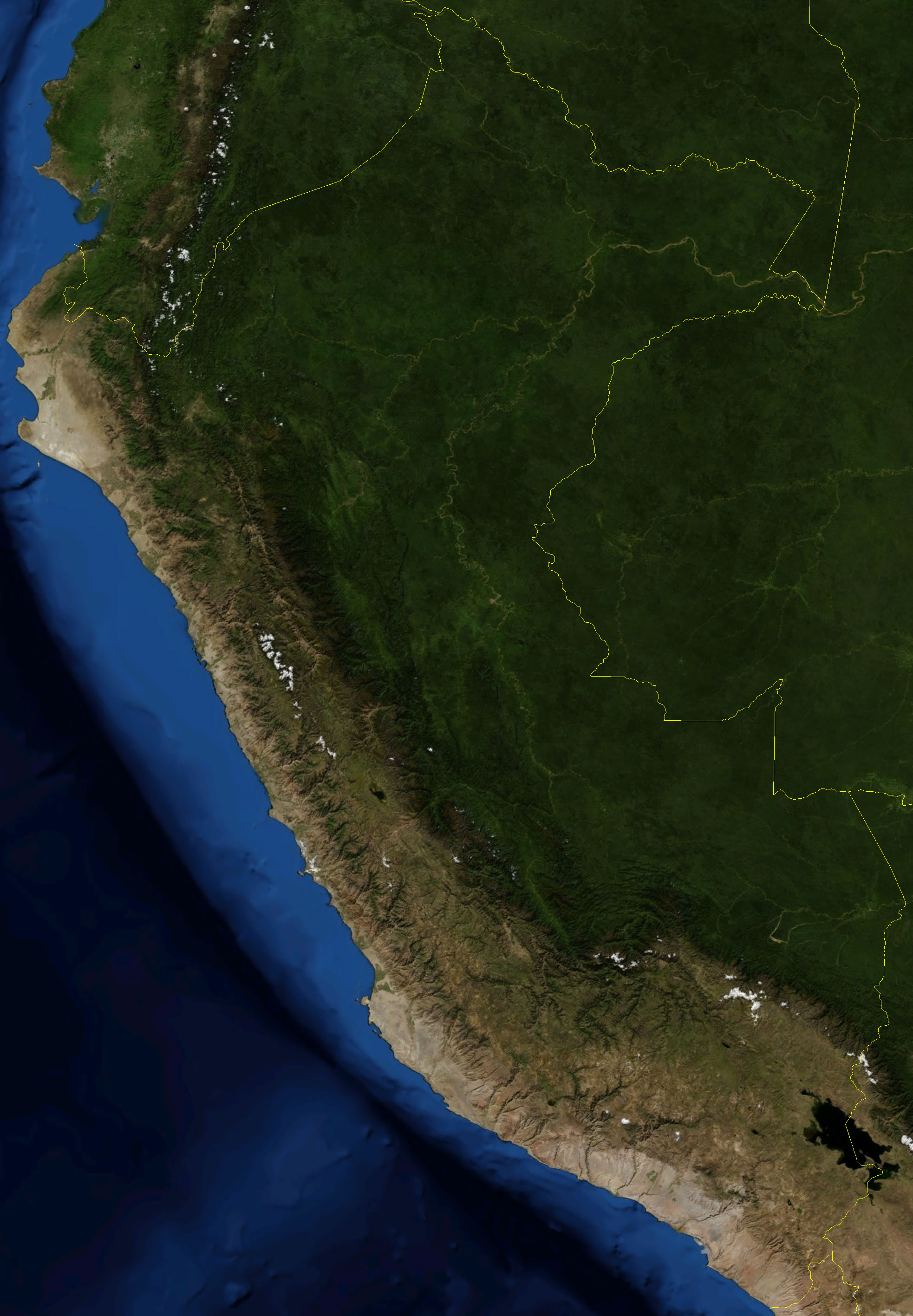Satellite Image, Photo of Peru