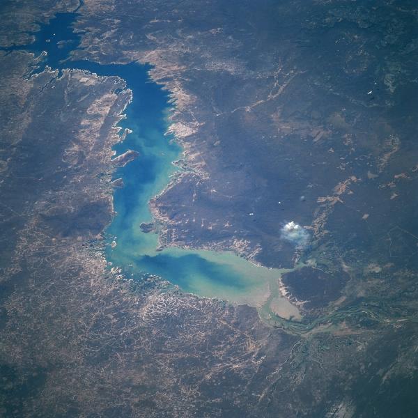 Satellite Image, Photo of the Sobradinho Reservoir, Bahía, Brazil Satellite Image, Photo of the Sobradinho Reservoir, Bahía, Brazil