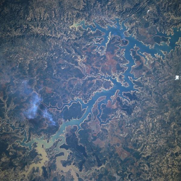 Satellite Image, Photo of the Tres Marias Reservoir, Minas Gerais, Brazil Satellite Image, Photo of the Tres Marias Reservoir, Minas Gerais, Brazil