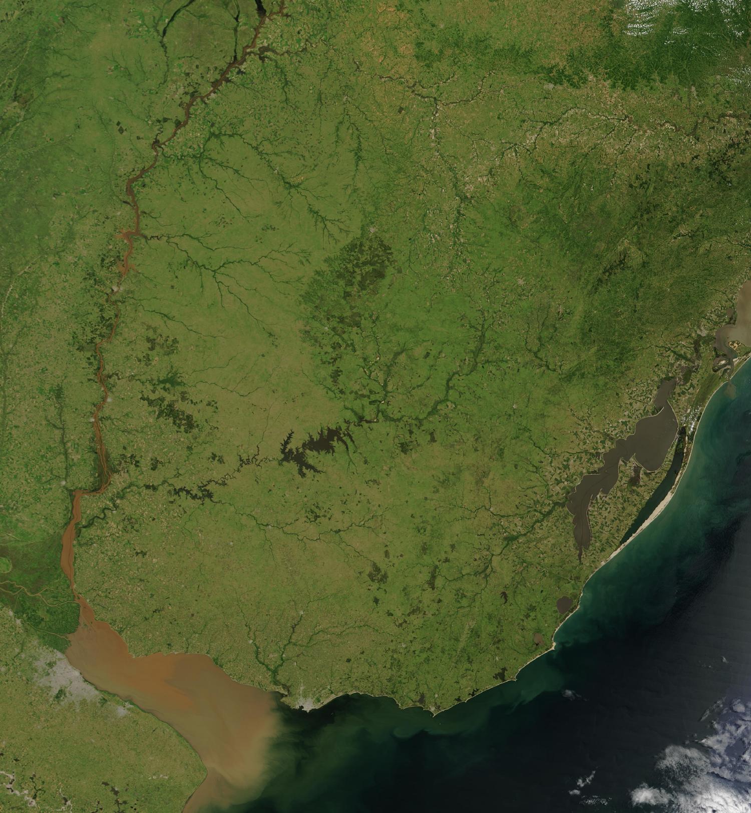 Satellite Image, Photo of Uruguay