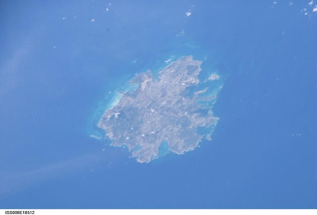 Satellite Photo, Image of Antigua Island, (Antigua & Barbuda)