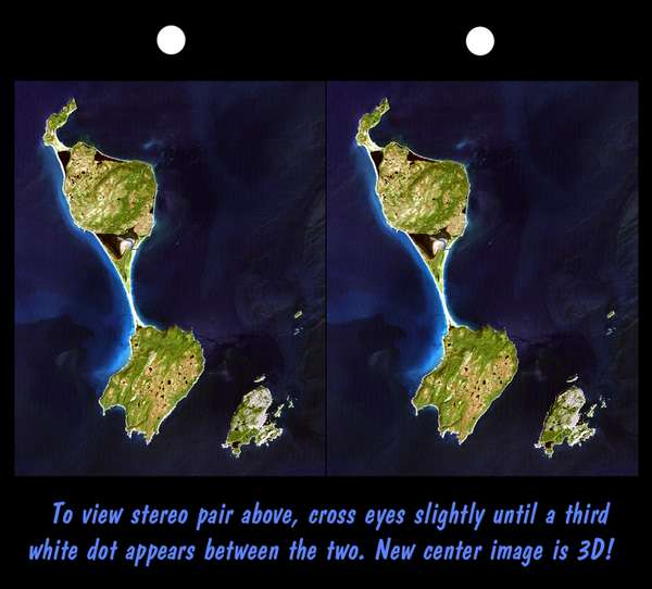 Stereoscopic Satellite Image of Saint-Pierre and Miquelon Islands (France)