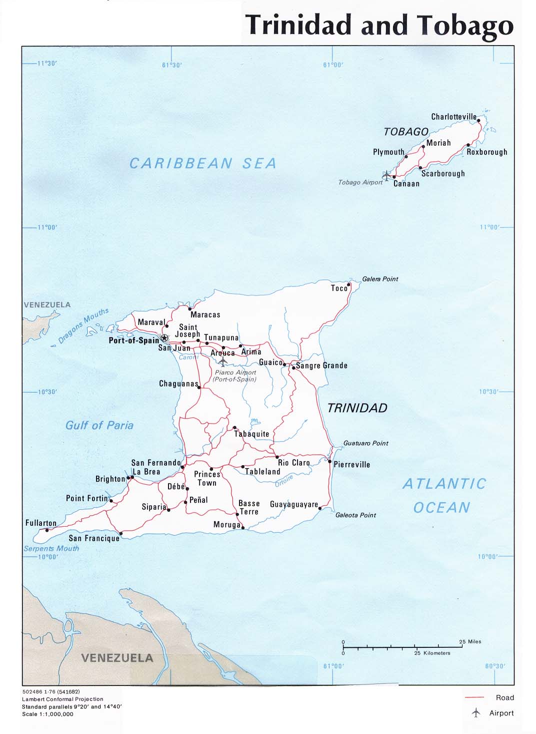 Trinidad and Tobago Political Map
