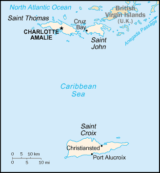 U.S. Virgin Islands Small Scale Map