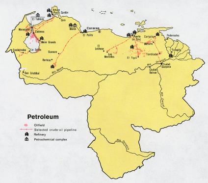 Carte du Pétrole du Vénézuela