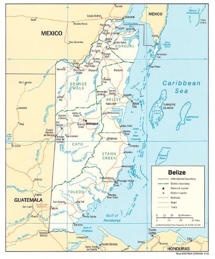 Carte Politique du Belize