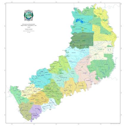 Carte Politique, Routière et Hydrographique Provincia Misiones, Argentine