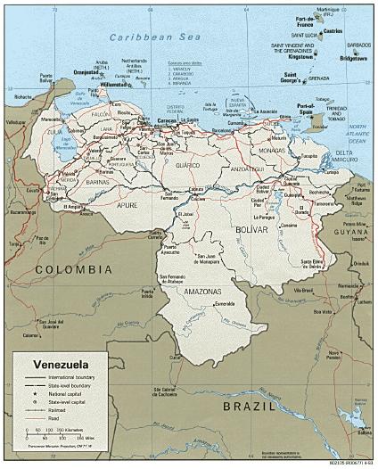 Carte Politique du Vénézuela
