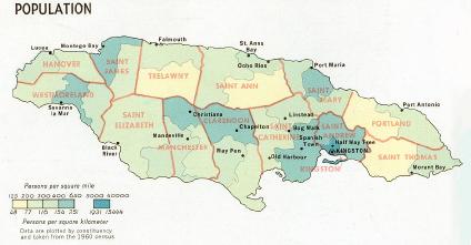 Carte de la Population, Jamaique