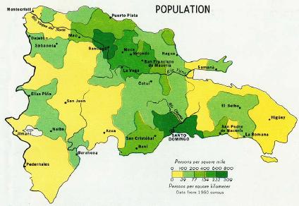 Carte de la Population de la République Dominicaine