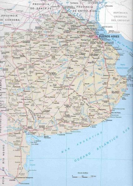 Carte de la Province de Buenos Aires, Argentine