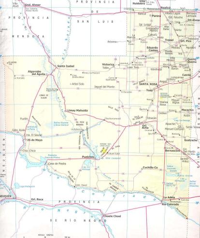 Carte de la Province de La Pampa, Argentine