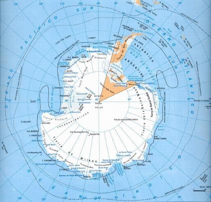 Carte de la Province de Tierra del Fuego, Antarctique et Iles du Sud de l'Océan Atlantique, Argentine