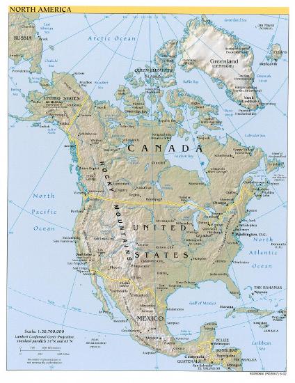 Carte De Référence de l'Amérique du Nord