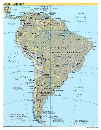Carte De Référence de l'Amérique du Sud