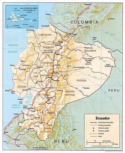 Carte de Relief de l'Equateur