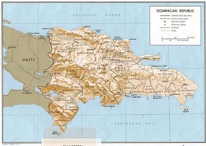 Carte de Relief Ombragé de la République Dominicaine