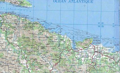 Carte Topographique de Cap-Haitien, Haïti