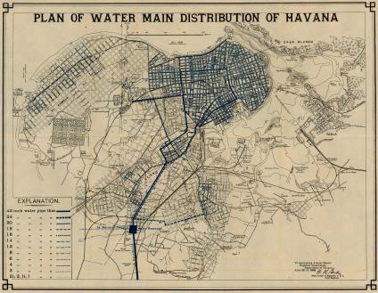 Habana - Plano Distribución del Agua 1899