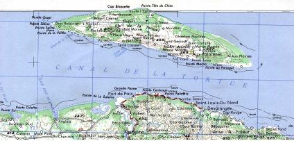 Ile de la Tortue Topographic Map, Haiti