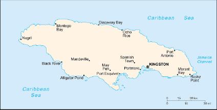 Jamaica Small Scale Map
