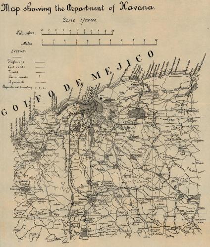 Map Showing the Department of Havana 1899