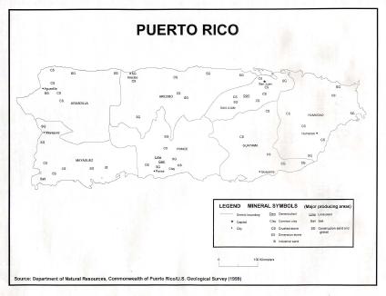 Mapa de Minerales en Puerto Rico