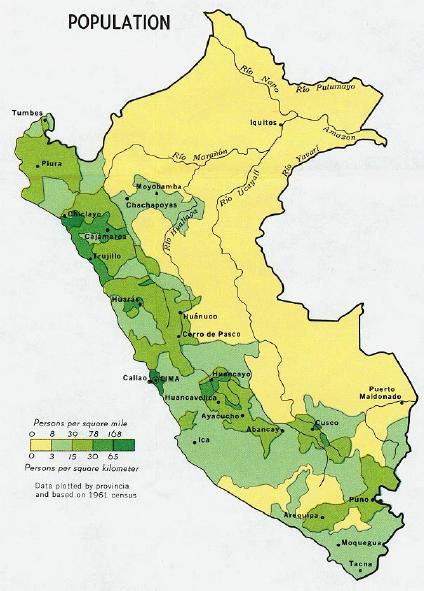Mapa Poblacion de Peru