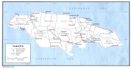 Mapa Político, Jamaica