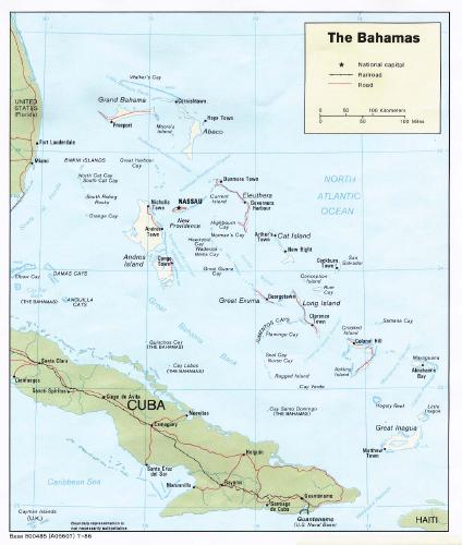 Mapa Político de Las Bahamas