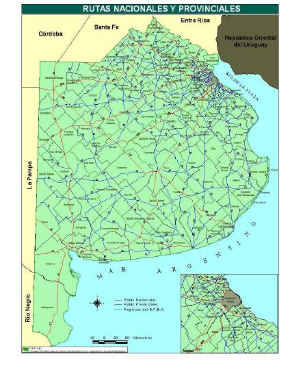 Mapa de Rutas Nacionales y Provinciales, Prov. Buenos Aires