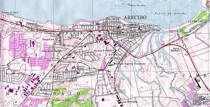 Mapa Topografico de Arecibo, Puerto Rico
