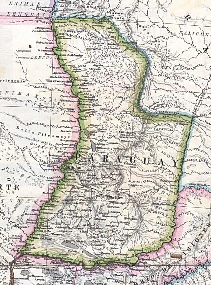 Paraguay Historical Map 1875