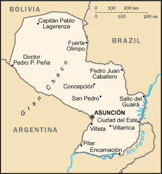 Paraguay Small Scale Map