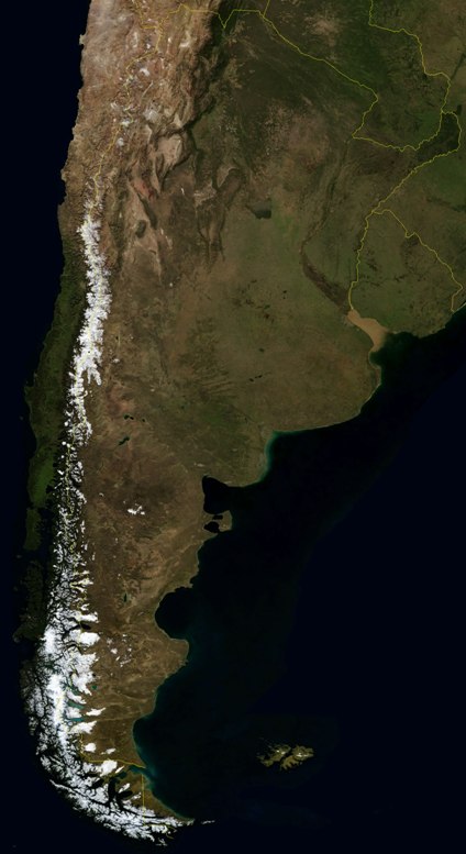 Cartes, Images et Photos Satellite de l'Argentine