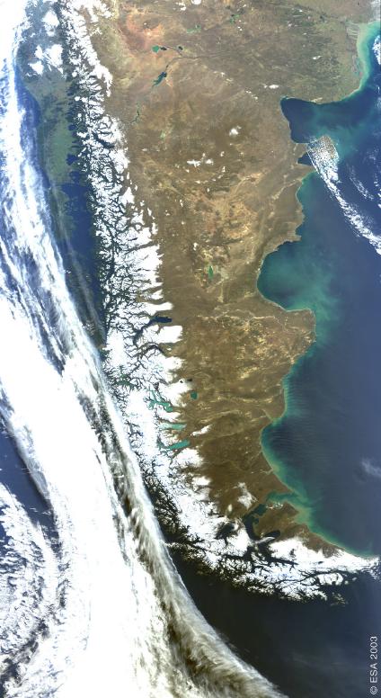 Photo, Image et Carte Satellite de la Patagonie, Argentine