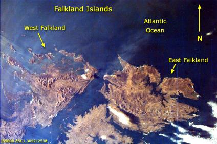 Photo, Image et Carte Satellite des îles Malouines, Argentine
