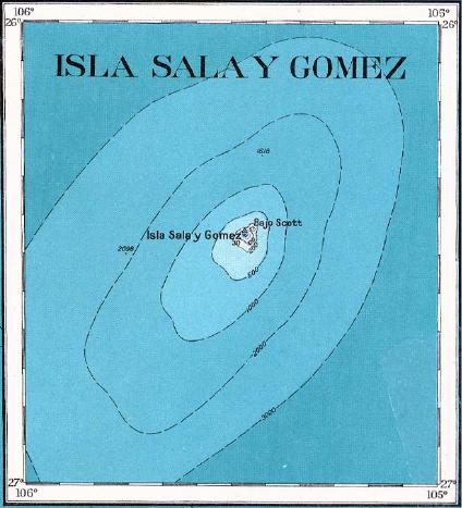 Sala y Gomez Islands Topographic Map, Chile 1927