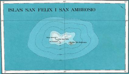 San Felix and San Ambrosio Islands Topographic Map, Chile 1927