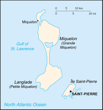 San Pedro y Miquelon (Francia) Mapa Pequeña Escala