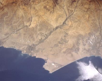 Satellite Image, Photo of Huacho Area, Peru