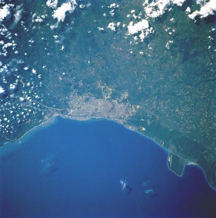 Satellite Image, Photo of Santo Domingo de Guzmán, Dominican Republic