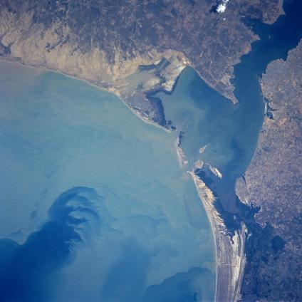 Satellite Image, Photo of Tablazo Bay, Gulf of Venezuela