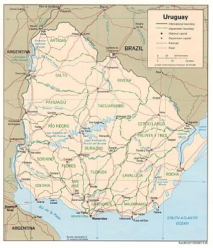 Uruguay Political Map
