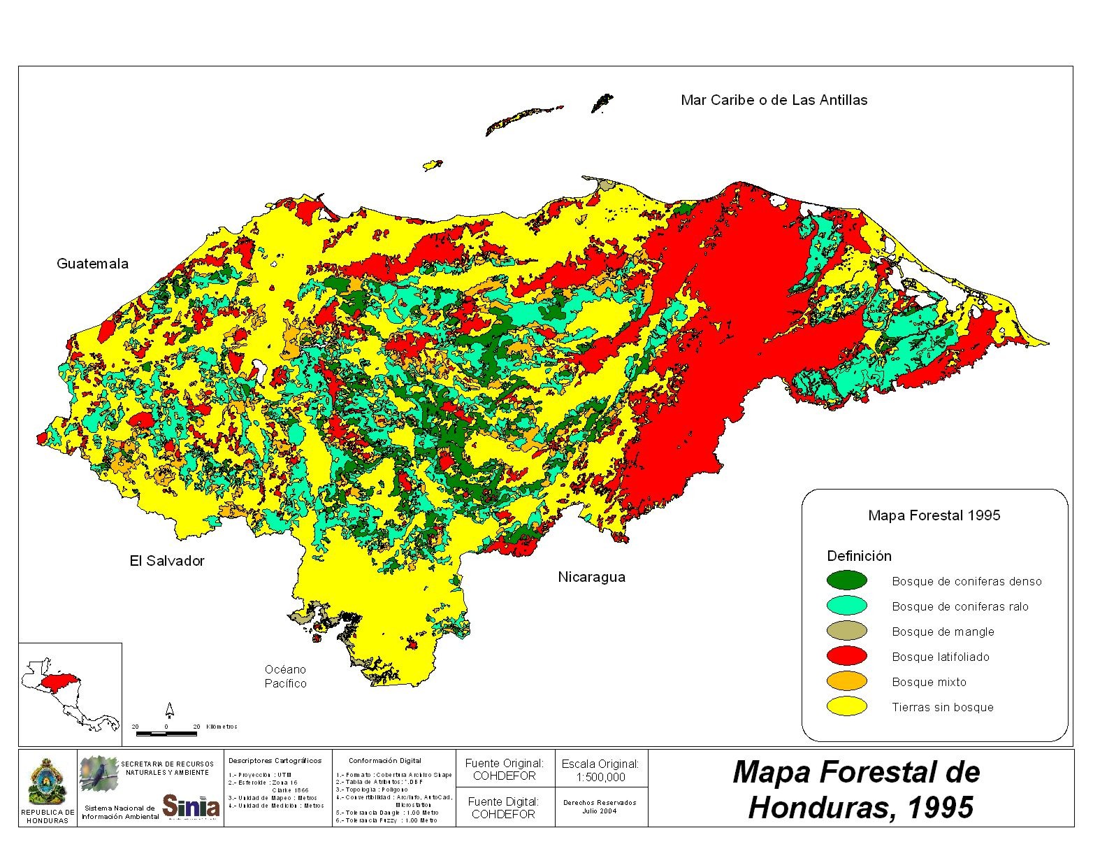 Honduras Forestry Map